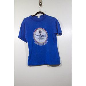 Vintage Presidente Shirt Small Short Sleeve Blue T-shirt Dominican Republic Mens